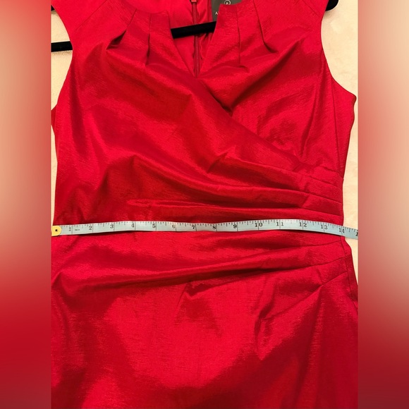 NWOT Adrianna Papell Stretch Tafetta Side Drape Cocktail Dress - Picture 6 of 7